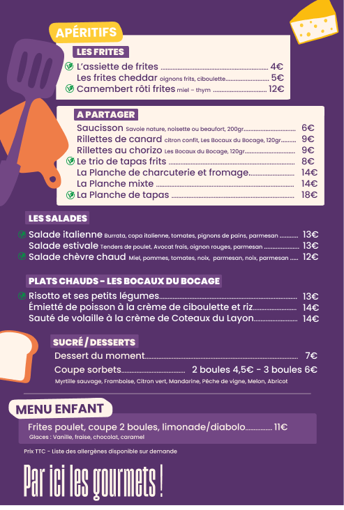 Menu Noctule